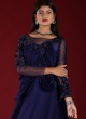 Silk Gown In Navy Blue Color